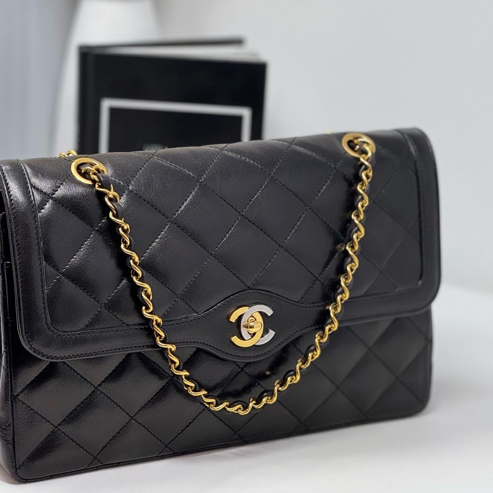 💯💎Authentic 💎CHANEL Paris Limited Edition Lambskinn Double Flap - Picture 10 of 14